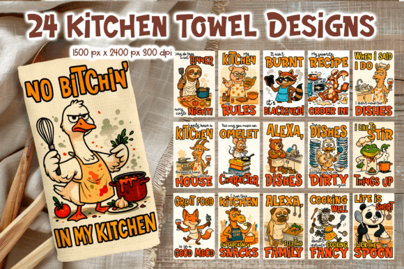 Download Funny Animal Kitchen Towel Design Bundle - Funny animal Collection