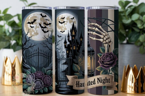 Download Gothic Haunted Night 20oz Tumbler Wrap - Gothic haunted Collection