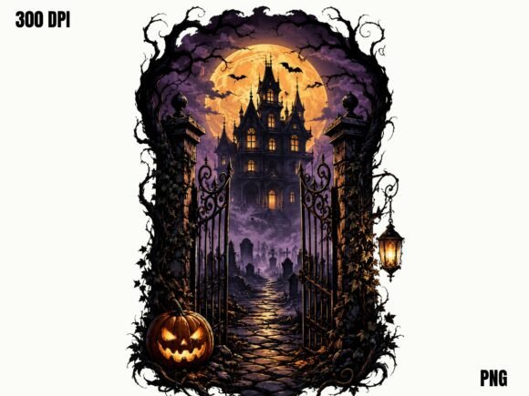 Download Purple Gothic Haunted Castle PNG, Spooky - Gothic haunted Collection