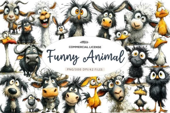 Download Whimsical Funny Animal Clipart - Funny animal Collection