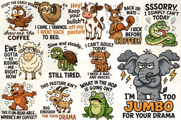 Download Funny Animal Quotes Sublimation PNG - Funny animal Collection