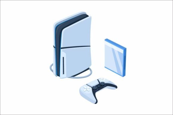 Download Ps5 Slim Console Game Set Vector - Console Collection