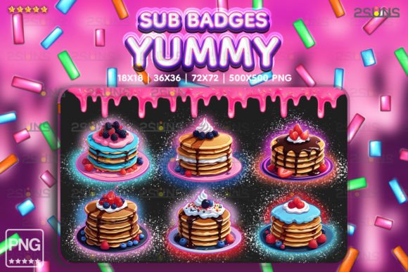 Download 6 Yummy Sub Badges Twitch Pancakes - Yummy sub badges Collection